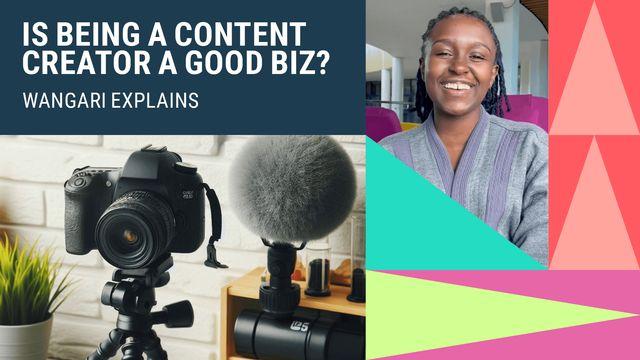Text visual of is being a content creator a good business