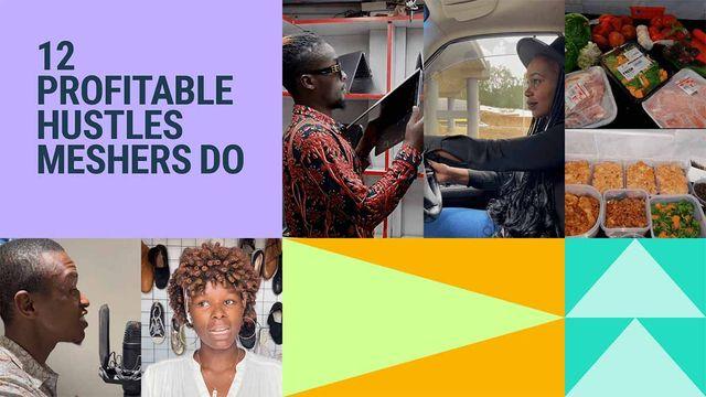 man doing V.O, lady driving a car, man lifting a laptop